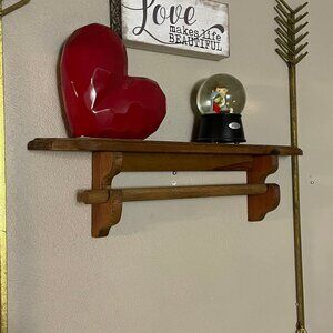 Wall Mounted Wooden Quilt Rack Shelf and Hanging Rod Wall Hanging